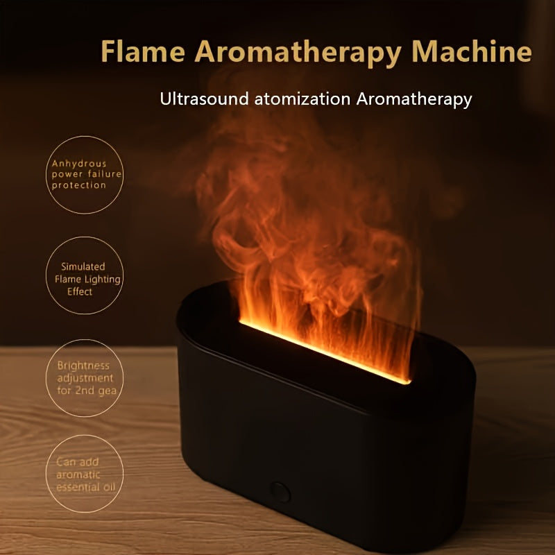 Flame Aroma Humidifier – USB Powered Essential Oil Diffuser with Soothing Flame Effect