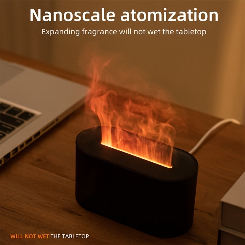 Flame Aroma Humidifier – USB Powered Essential Oil Diffuser with Soothing Flame Effect